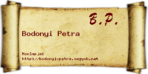 Bodonyi Petra névjegykártya