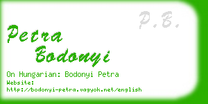 petra bodonyi business card